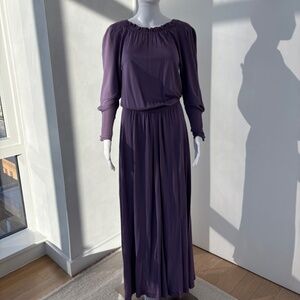 Designer Jill Stuart Purple Long Sleeve Maxi Dress